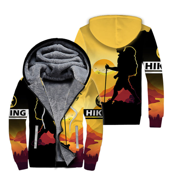 Hiking Trails Open Sunset Fleece Zip Hoodie All Over Print | FZ734