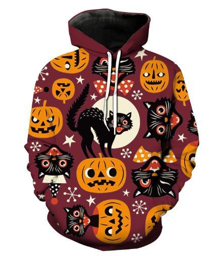 Hip Hop Boy Autum Cat Pumpkin Halloween 3D All Over Print | For Men & Women | Adult | HP1837-BehighStyle