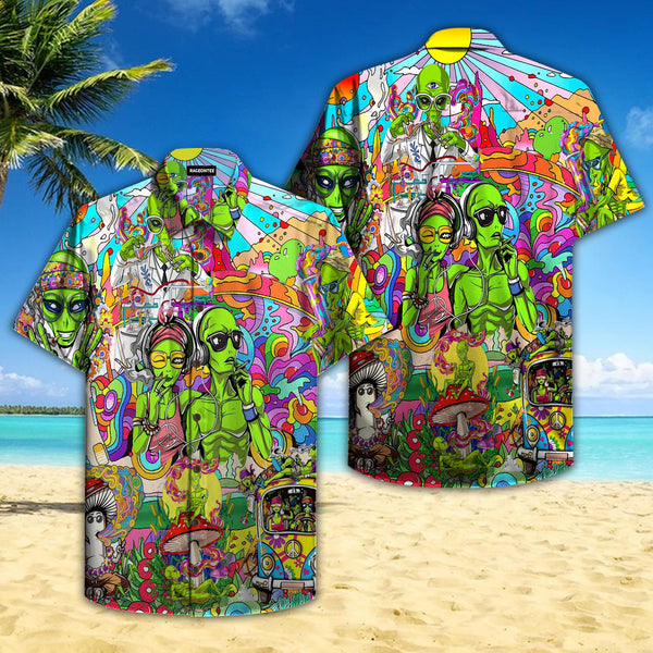 Hippie Alien Hawaiian Shirt | For Men & Women | HW4534-BehighStyle