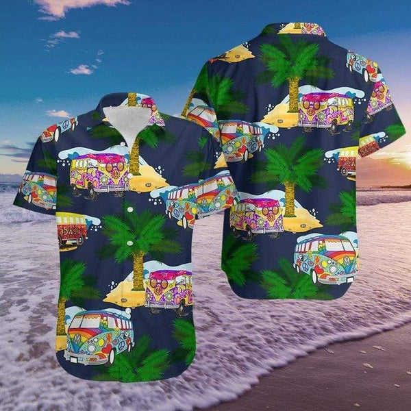 Hippie Bus With Coconut Tree Hawaiian Shirt | HW2987