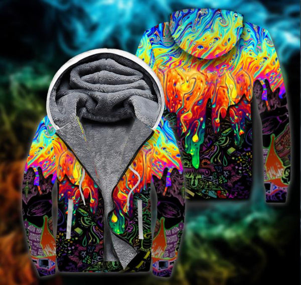 Hippie Fleece Zip Hoodie All Over Print | FZ422