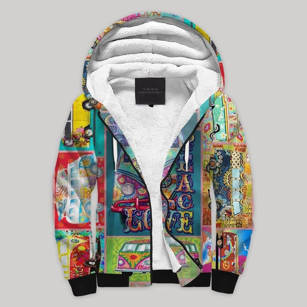 Hippie Fleece Zip Hoodie All Over Print | FZ780