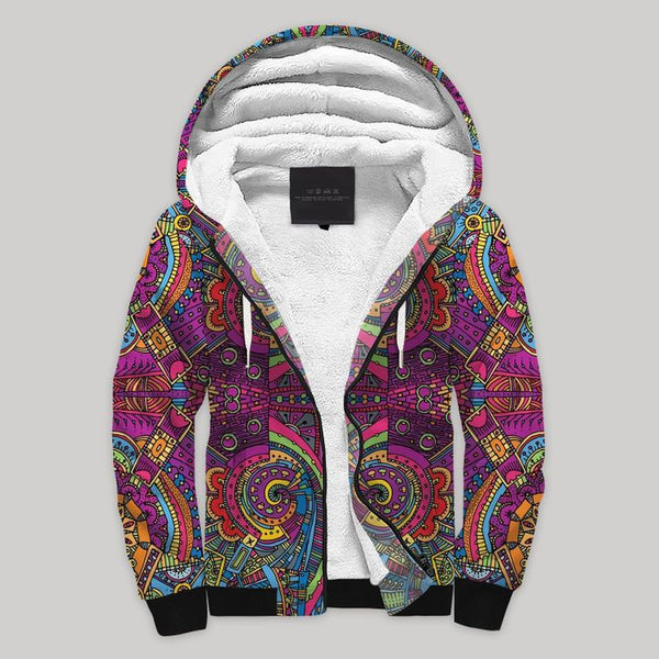 Hippie Fleece Zip Hoodie All Over Print | FZ854