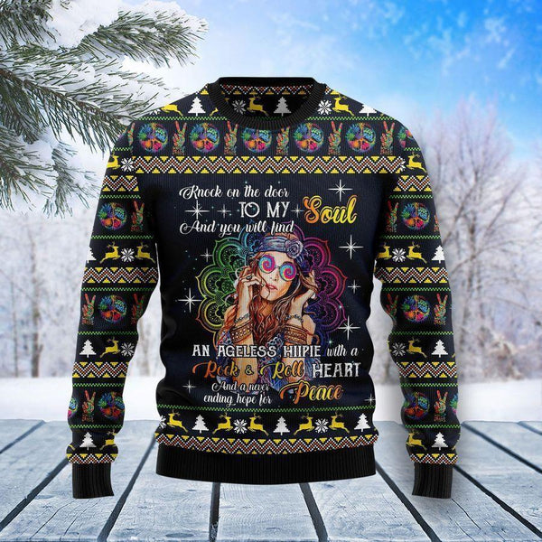 Hippie Girl Ugly Christmas Sweater | For Men & Women | Adult | US1372-BehighStyle