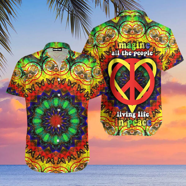 Hippie Heart Imagine Hawaiian Shirt | For Men & Women | HW1754-BehighStyle