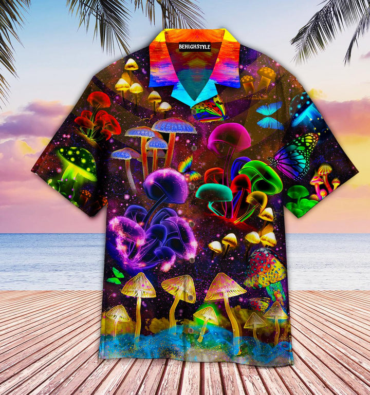 Hippie Mushroom Neon Light Hawaiian Shirt | For Men & Women | HW145-BehighStyle