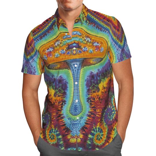 Hippie Mushroom Tie Dye Aloha Hawaiian Shirt | For Men & Women | HW1451-BehighStyle