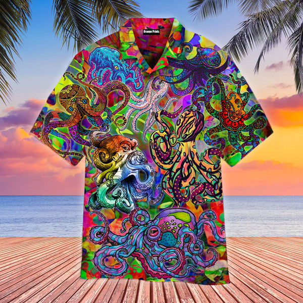 Hippie Octopus Aloha Hawaiian Shirt | For Men & Women | HW676-BehighStyle