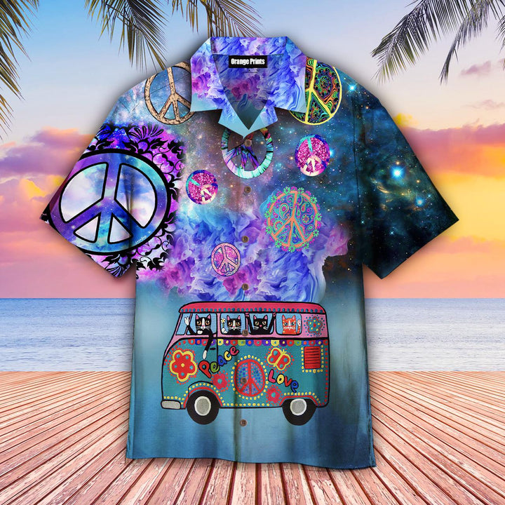 Hippie Peace Sign Hawaiian Shirt | For Men & Women | HW1762-BehighStyle