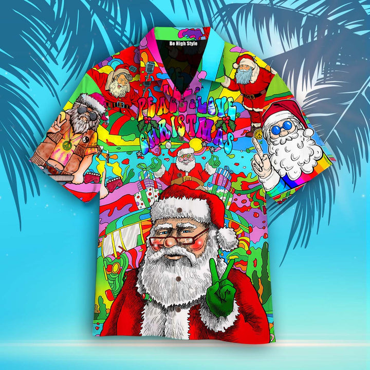 Hippie Santa Peace Love Christmas Hawaiian Shirt | For Men & Women | HW1763-BehighStyle