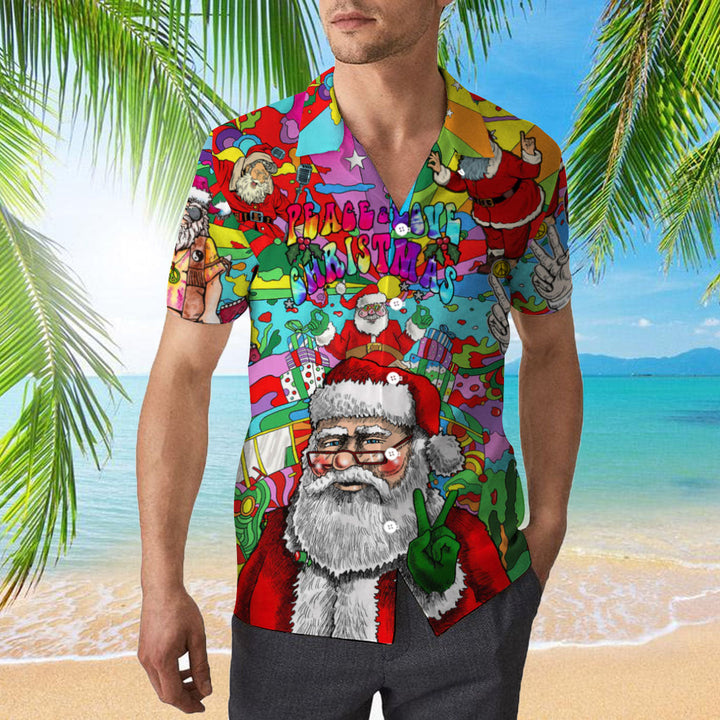 Hippie Santa Peace Love Christmas Hawaiian Shirt | For Men & Women | HW1763-BehighStyle