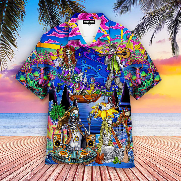 Hippie Skull Peace Life Aloha Hawaiian Shirt | For Men & Women | HW641-BehighStyle