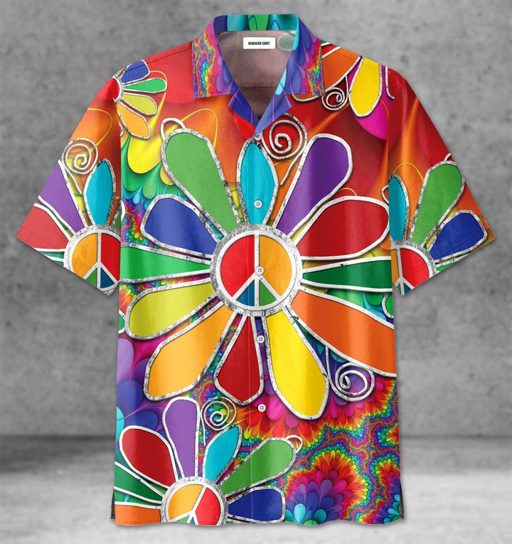 Hippie Tie Dye Flower Hawaiian Shirt | For Men & Women | HW1463-BehighStyle