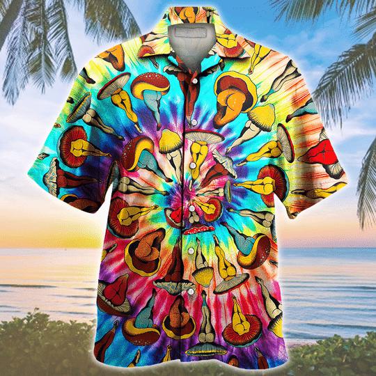 Hippie Tie Dye Mushroom Pattern Hawaiian Shirt | For Men & Women | HW1582-BehighStyle