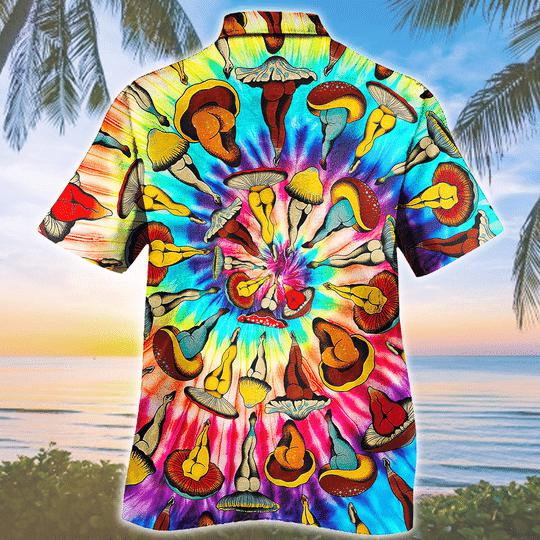 Hippie Tie Dye Mushroom Pattern Hawaiian Shirt | For Men & Women | HW1582-BehighStyle