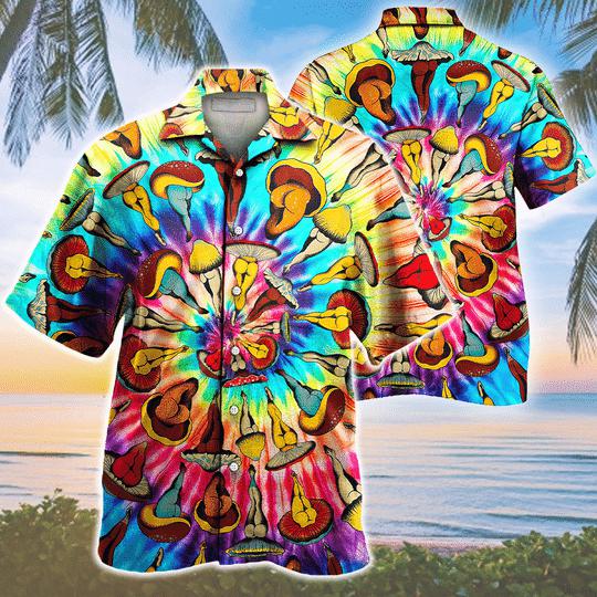 Hippie Tie Dye Mushroom Pattern Hawaiian Shirt | For Men & Women | HW1582-BehighStyle