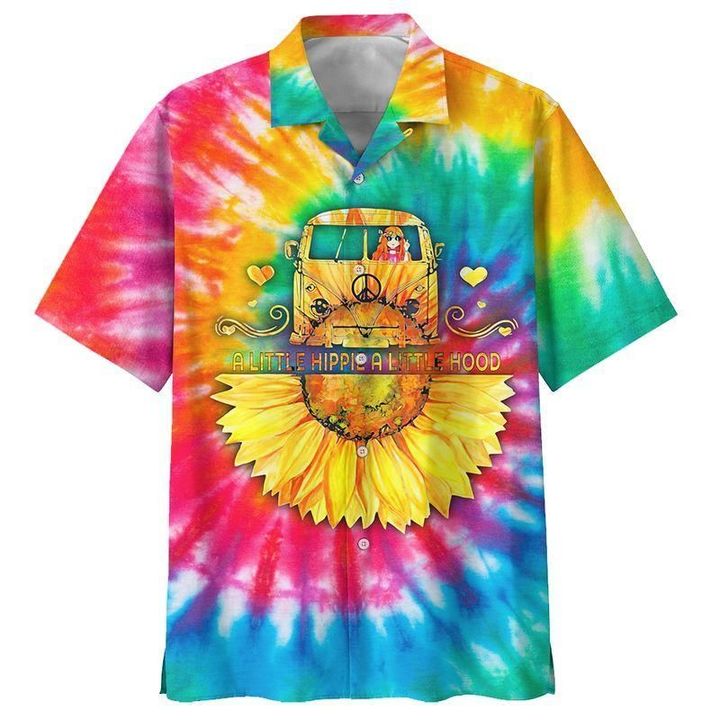 Hippie Tie Dye Sunflower Aloha Hawaiian Shirt | For Men & Women | HW1454-BehighStyle