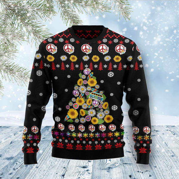 Hippie Tree Xmas Ugly Christmas Sweater | For Men & Women | Adult | US1049-BehighStyle