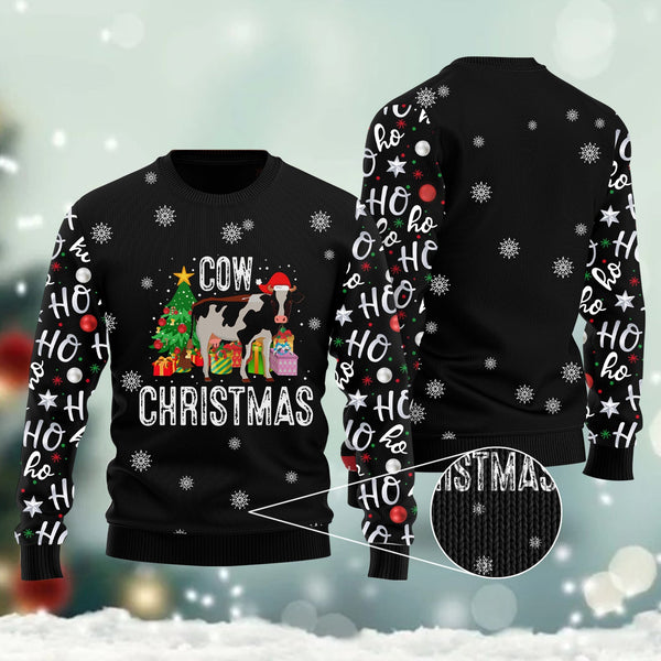 Ho Ho Ho Cow Christmas Ugly Christmas Sweater | Adult | US1138