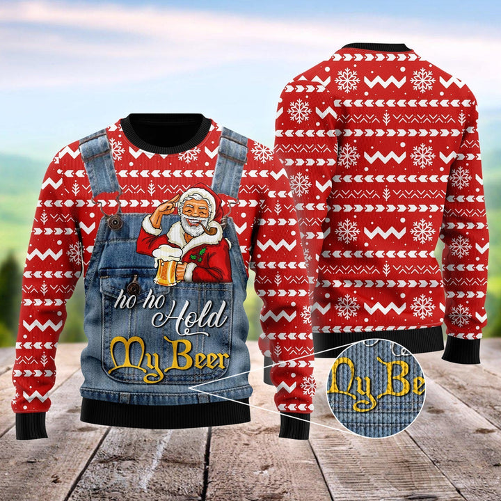 Ho Ho Hold My Beer Santa Ugly Christmas Sweater | For Men & Women | Adult | US1546-BehighStyle