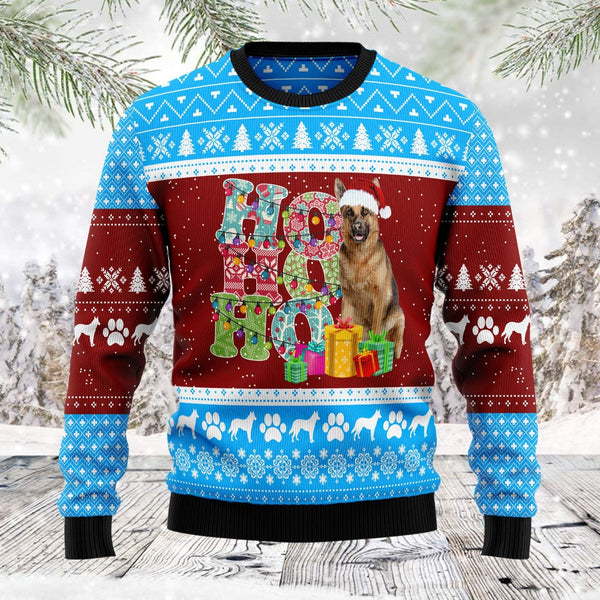 HoHoHo German Shepherd Dog Ugly Christmas Sweater | Adult | US1778