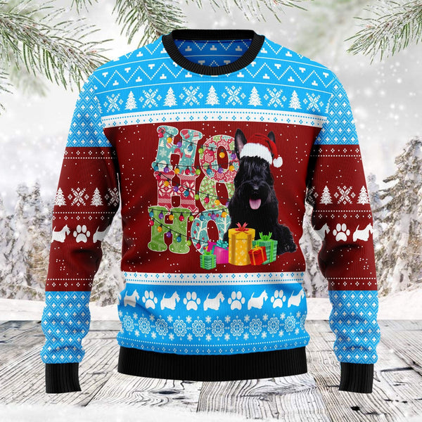 HoHoHo Scottish Terrier Dog Ugly Christmas Sweater | Adult | US1760