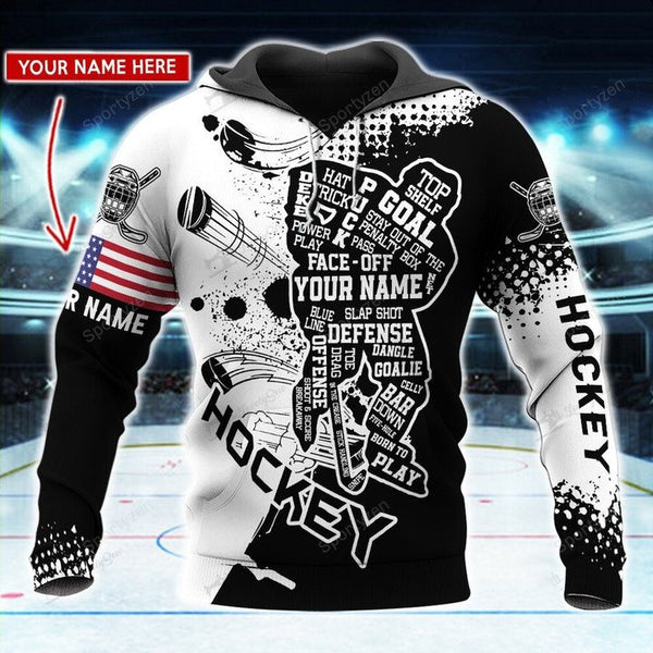 Hockey Player Goal Custom Name 3D All Over Print | Adult | CN225