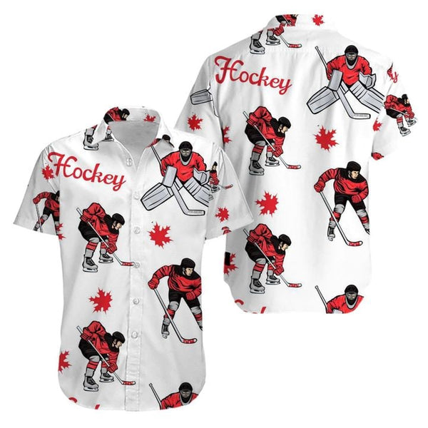 Hockey Player Sport Canada Aloha Hawaiian Shirt | HW3364