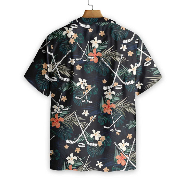 Hockey Tropical Black & Blue Hawaiian Shirt | For Men & Women | HW1568-BehighStyle