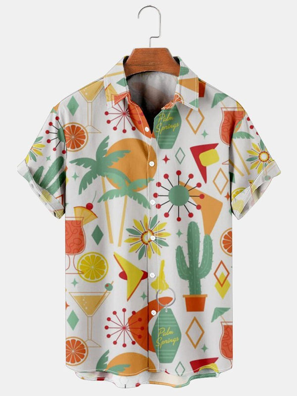Holiday Geometric Coconut Tree Hawaiian Shirt | HW3007