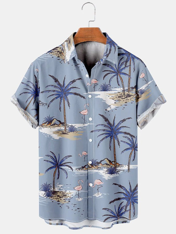 Holiday Leisure Plant Elements Coconut Tree And Toucan Hawaiian Shirt | HW3023