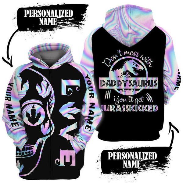Hologram Daddysaurus Custom Name 3D All Over Print | Adult | CN216