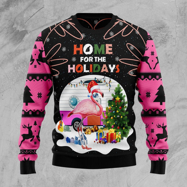 Home For The Holidays Flamingo Ugly Christmas Sweater | Adult | US2302