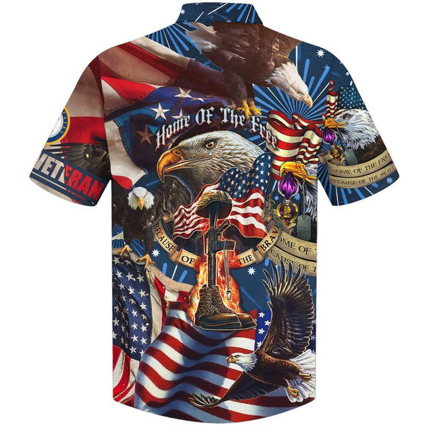 Home Of The Free Navy Veteran Hawaiian Shirt | HW3166