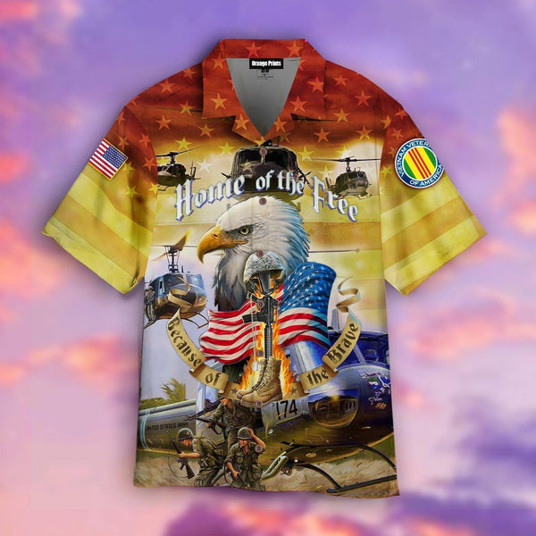 Home Of The Free Veteran Hawaiian Shirt | HW3265