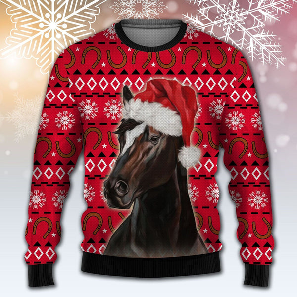 Horse Christmas Hat Funny Ugly Christmas Sweater | Adult | US2327