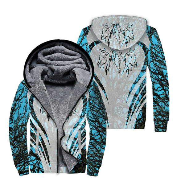 Horse Heart Fleece Zip Hoodie All Over Print | FZ692