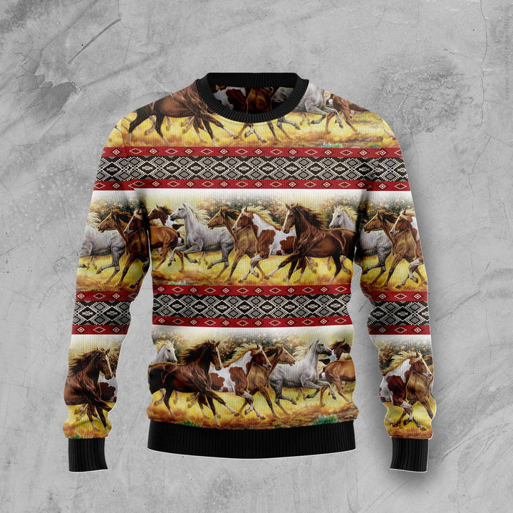 Horse Native American Pattern Ugly Christmas Sweater | For Men & Women | Adult | US1221-BehighStyle