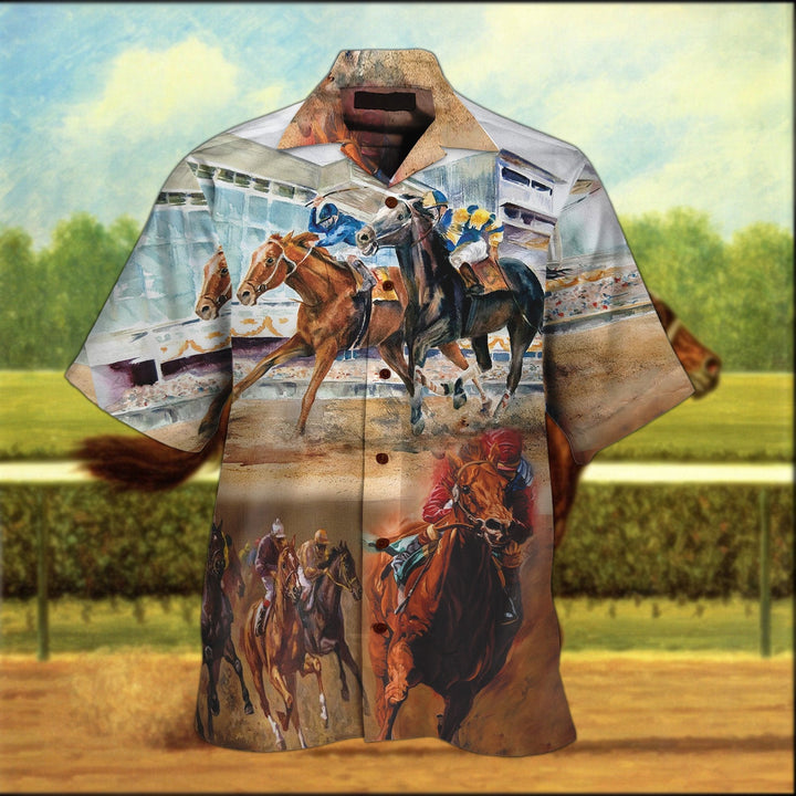 Horse Racing Hawaiian Shirt Set | For Men & Women | HS111-BehighStyle