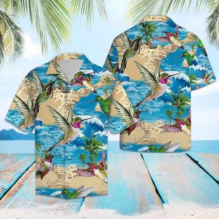 Hummingbird Summer Vacation Blue Best Design Hawaiian Shirt | For Men & Women | HW1357-BehighStyle