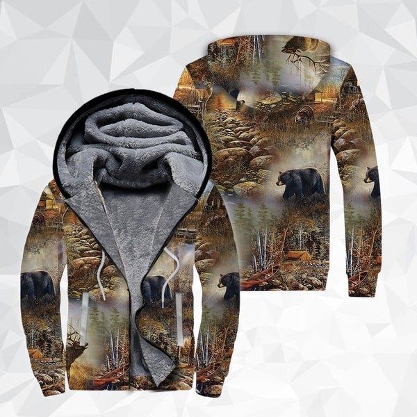 Hunting Camo Fleece Zip Hoodie All Over Print | FZ686