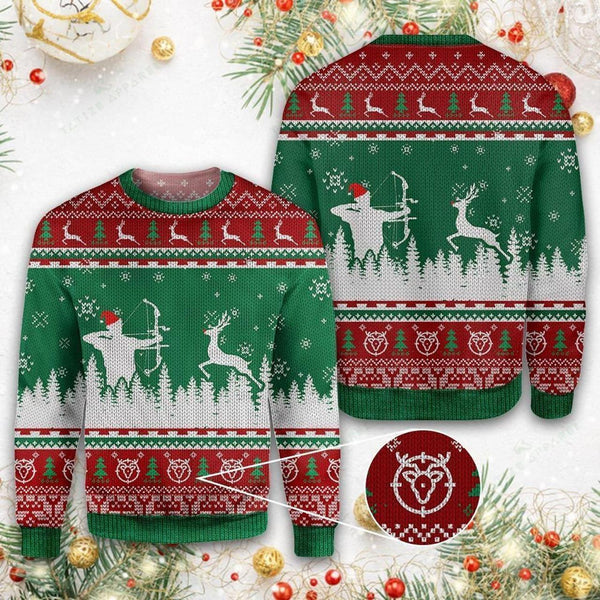 Hunting Deer Ugly Christmas Sweater | Adult | US2512