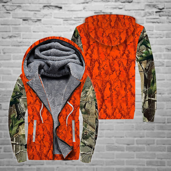 Hunting Orange Cool Fleece Zip Hoodie All Over Print | FZ310