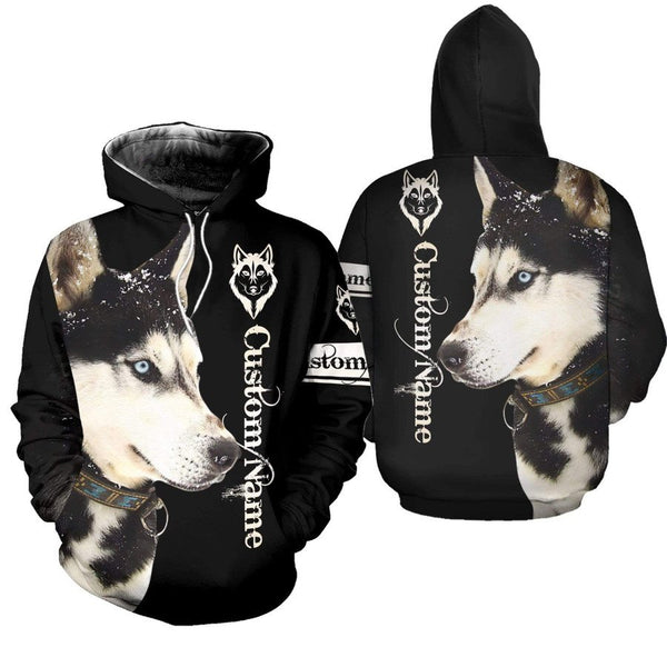 Husky Black Dog Custom Name 3D All Over Print | Adult | CN236