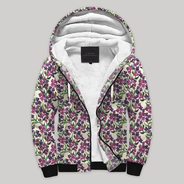 Hydrangea Purple Flower Fleece Zip Hoodie All Over Print | FZ884