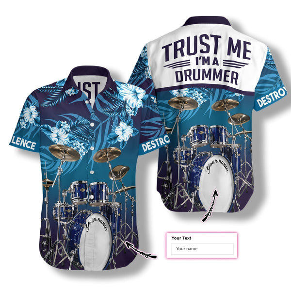 I Am A Drummer Custom Name Hawaiian Shirt | For Men & Women | HN621-BehighStyle