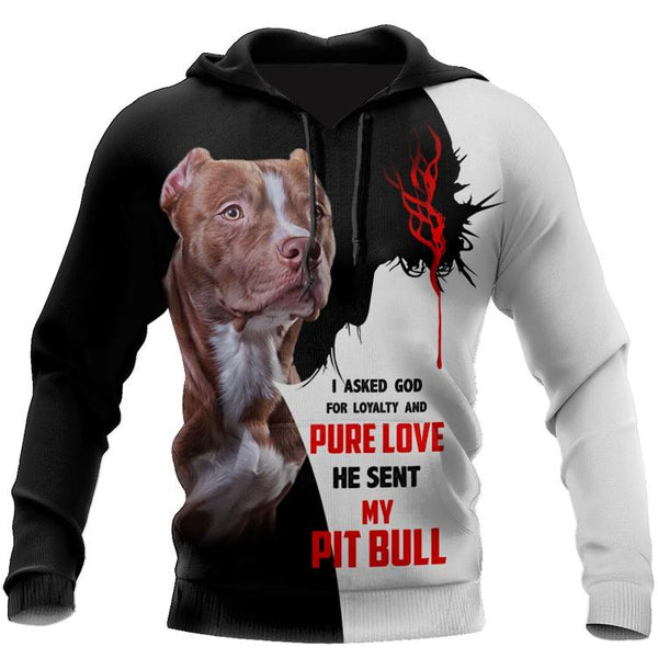 I Asked God And He Sent Me Pit Bull Dog Cool 3D All Over Print | For Men & Women | Adult | HP734-BehighStyle