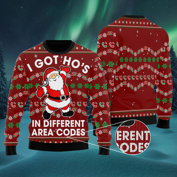 I Got Ho’s In Different Area Codes Ugly Christmas Sweater | Adult | US1718