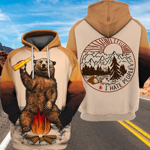 I Hate People Bear Beer 3D All Over Print | Adult | HP2757