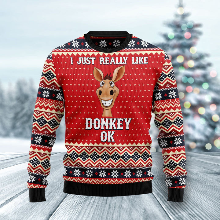 I Just Really Like Donkey Ugly Christmas Sweater | For Men & Women | Adult | US1101-BehighStyle